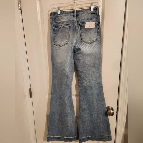 RISEN High Rise Front Patch Pocket Flare Leg Jeans - Size 27 NWT - Picture 4 of 5